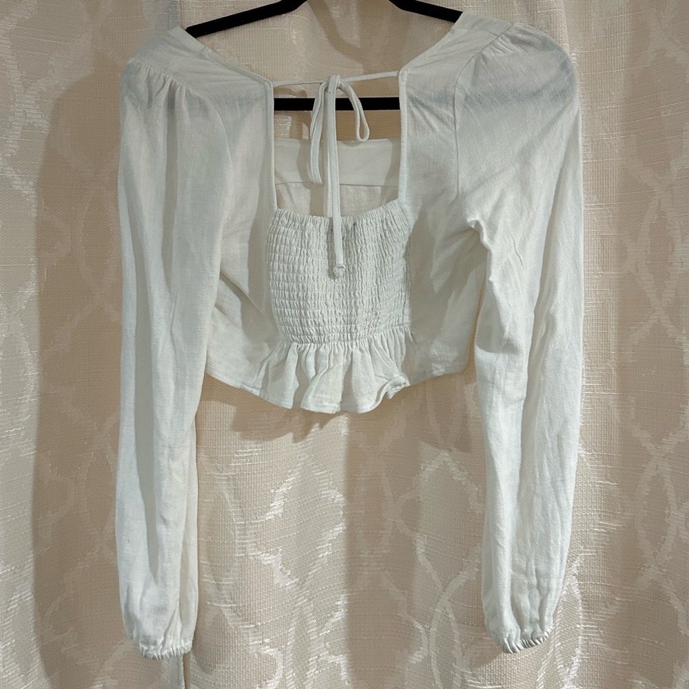 White cropped long sleeve from PacSun
